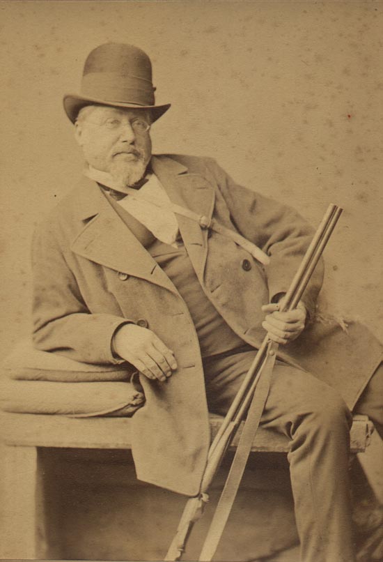 Joseph Victor von Scheffel im Jagdanzug, um 1880